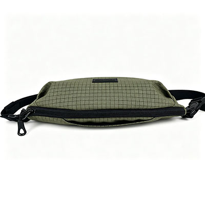 Grid Ripstop Nylon Sling Bag for Men Women, Waterproof Crossbody Chest Bag with Dual Zip Compartments, Lightweight Waist Fanny Pack for Outdoor Travel Hiking Running Everyday Use, Light Gray3 (6).jpg