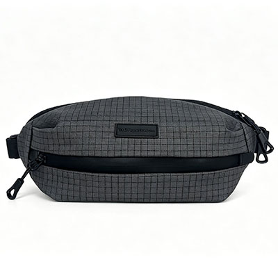 Grid Ripstop Nylon Sling Bag for Men Women, Waterproof Crossbody Chest Bag with Dual Zip Compartments, Lightweight Waist Fanny Pack for Outdoor Travel Hiking Running Everyday Use, Light Gray2 (1).jpg