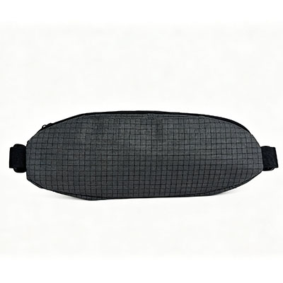 Grid Ripstop Nylon Sling Bag for Men Women, Waterproof Crossbody Chest Bag with Dual Zip Compartments, Lightweight Waist Fanny Pack for Outdoor Travel Hiking Running Everyday Use, Light Gray2 (5).jpg