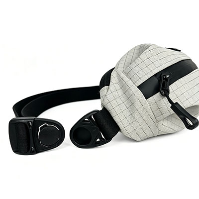 Grid Ripstop Nylon Sling Bag for Men Women, Waterproof Crossbody Chest Bag with Dual Zip Compartments, Lightweight Waist Fanny Pack for Outdoor Travel Hiking Running Everyday Use, Light Gray1 (6).jpg